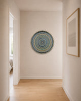 Buddy Light Forever original dot mandala artwork displayed on a clean neutral hallway wall by Sweet Lilly Loves