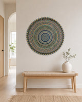 Buddy Light Forever original hand-painted mandala artwork displayed above a simple timber bench by Sweet Lilly Loves