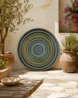 Buddy Light Forever original dot mandala artwork displayed in a sunlit courtyard by Sweet Lilly Loves